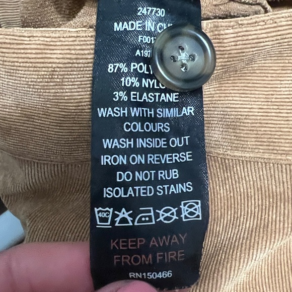 Women's Tan Corduroy Wide Leg Cropped Pants - Picture 3 of 7